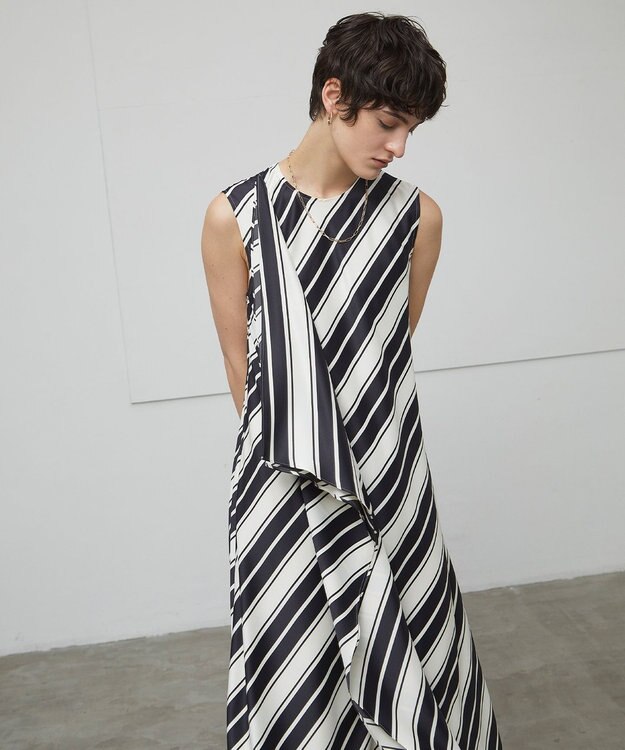 BEIGE， 【洗える】GUILLABERT / ノースリーブドレス Ecru×Black