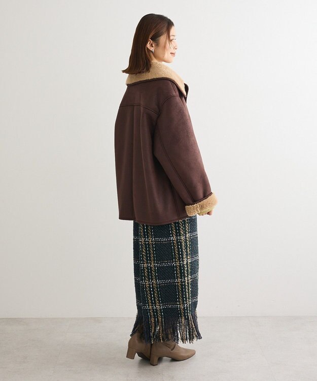 Green Parks フェイクムートンジャケット Brown