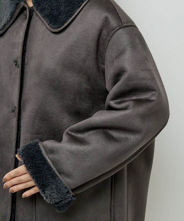 Green Parks フェイクムートンジャケット Charcoal Gray