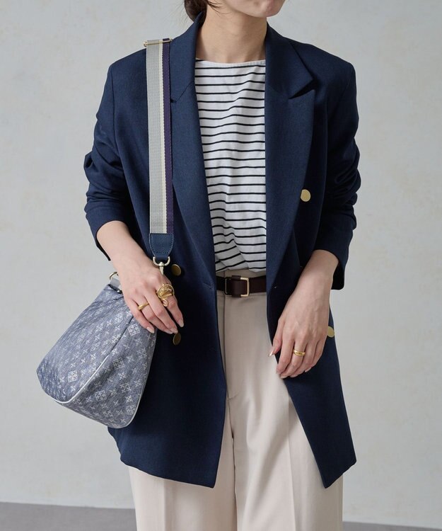 russet アレンジショルダーベルト【アイビーテープ】(CE-1146) Navy/Gray