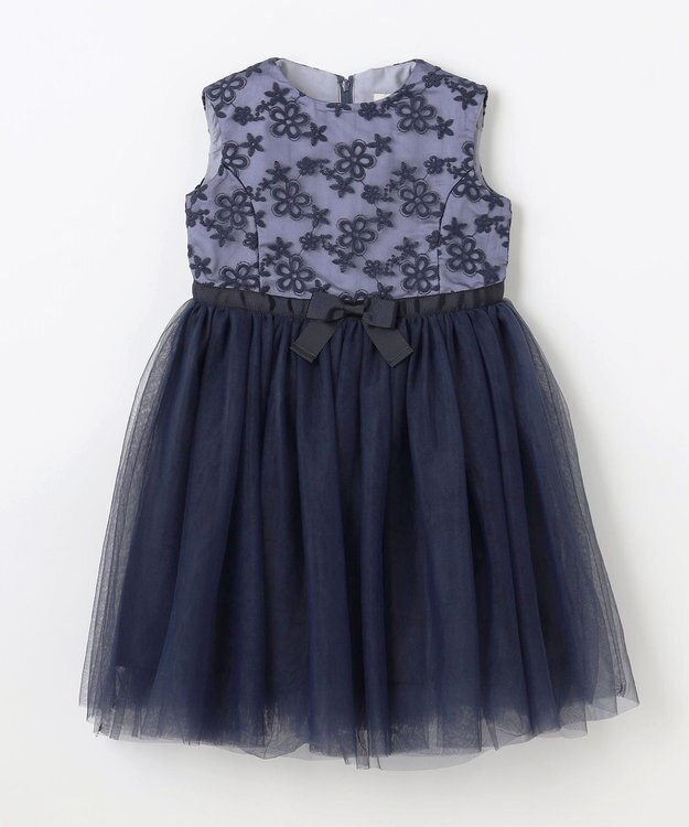 組曲 KIDS 【110-140㎝】ブルーミングフラワー ドレス ネイビー