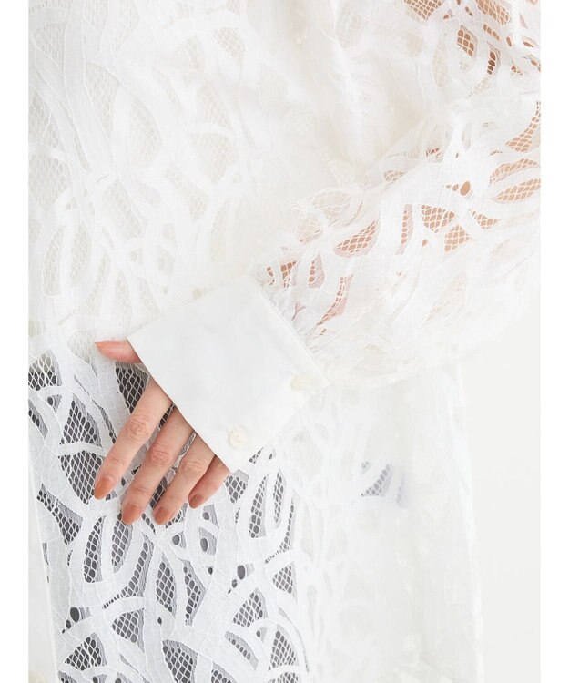 Green Parks ・ＥＬＥＮＣＡＲＥ　ＤＵＥ　レースバンドカラーブラウス Off White