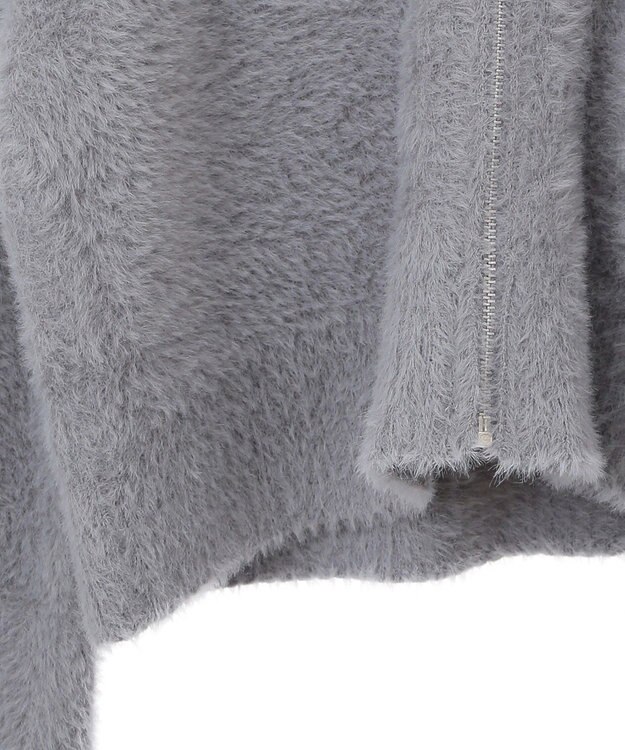 earth music&ecology シャギージップカーディガン Gray