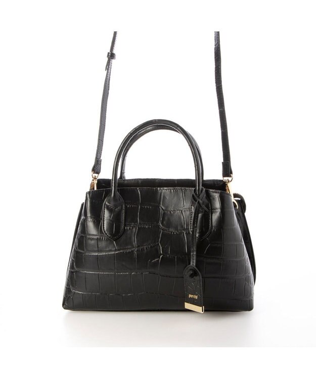 UNBILLION ペルケ perche / WEB直営限定・牛革ユーティリティ・2wayトートバッグS クロコブラック