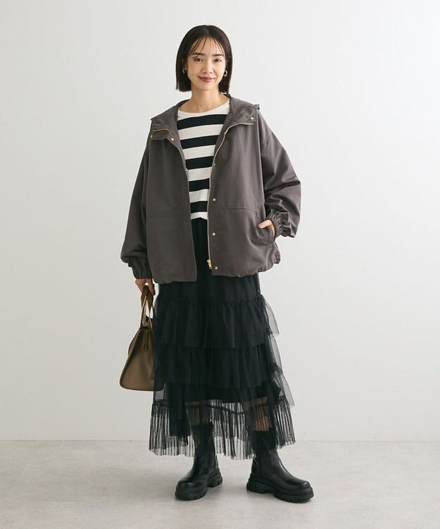 Green Parks ２ｗａｙチュールティアードフリルスカート（ペチ付き） Black