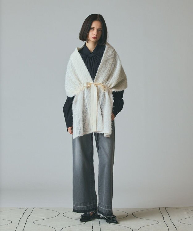 GRACE CONTINENTAL フェザーチュールストール ホワイト