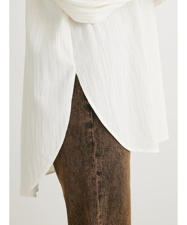 Green Parks 表面変化比翼シャツチュニック Ivory