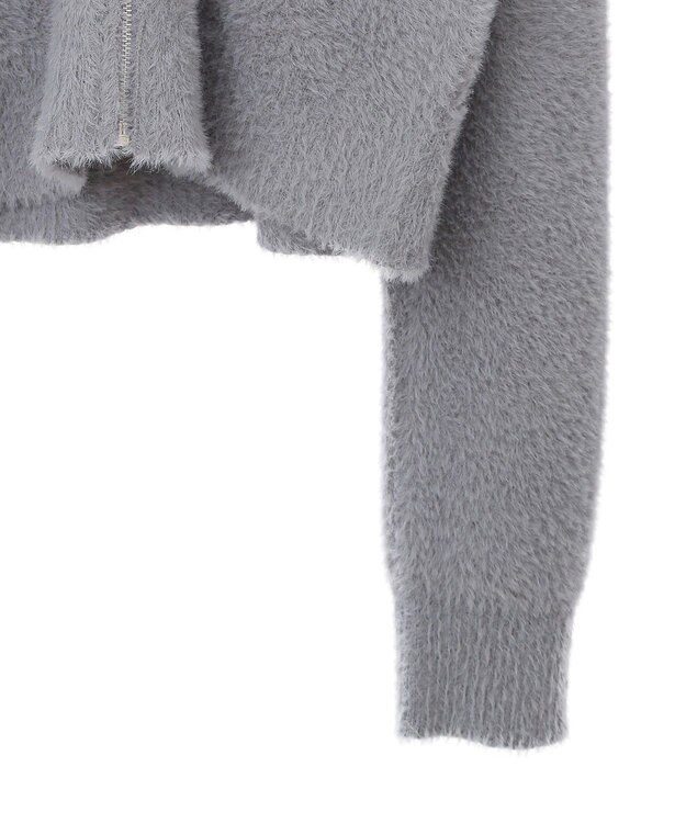 earth music&ecology シャギージップカーディガン Gray