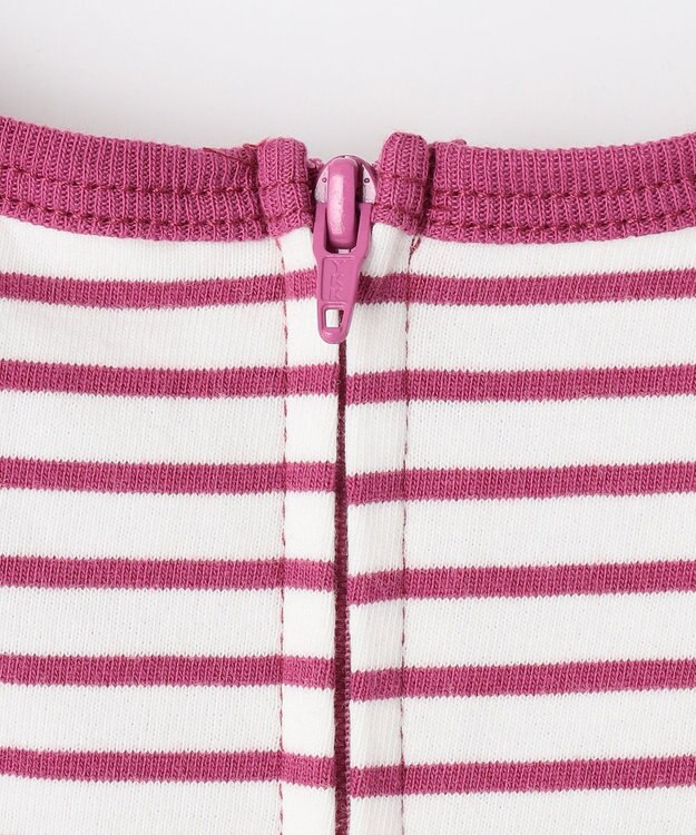 組曲 KIDS 【110-140㎝】マリンボーダー ワンピース ラズベリー