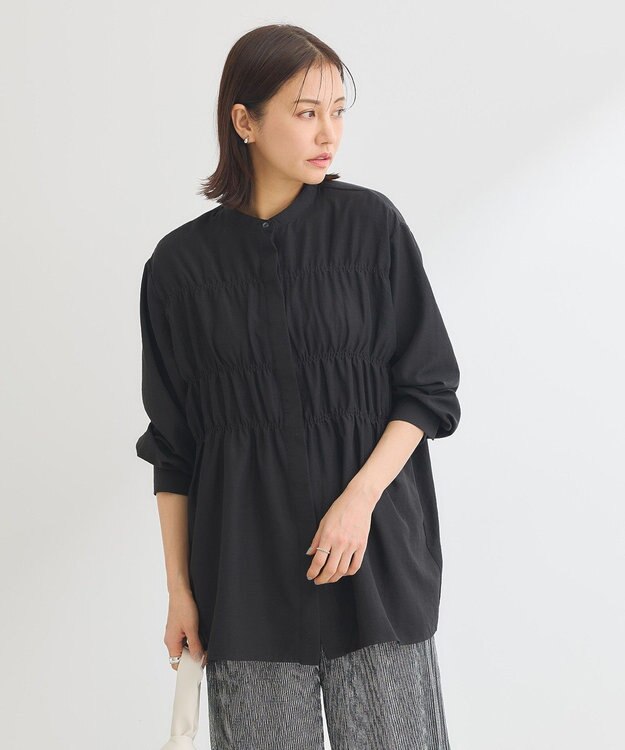 Green Parks シャーリングシャツチュニック Black