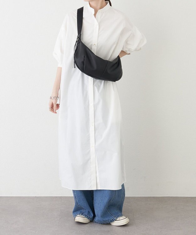 russet ソフトレザーバナナボディバッグ(CE-1695) Black