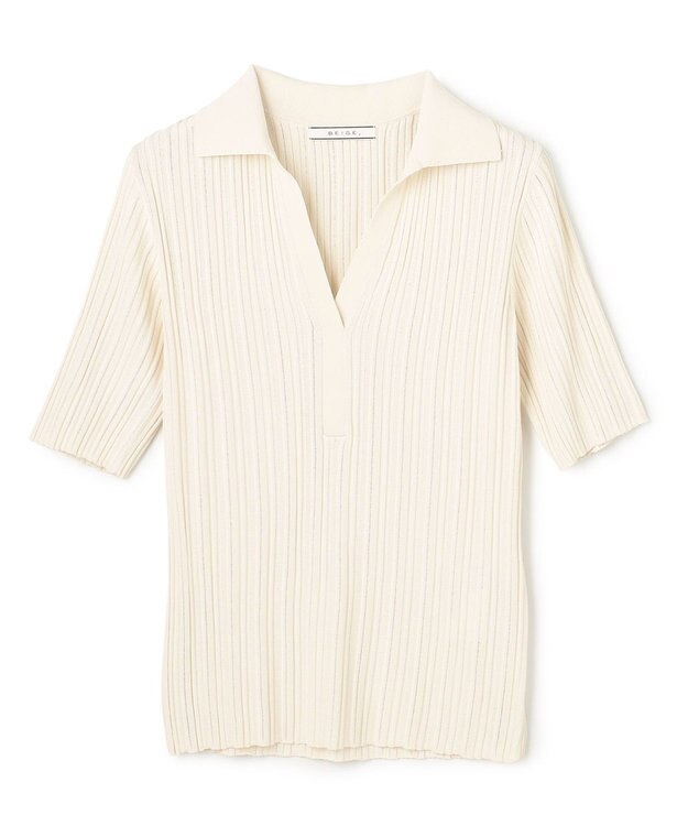 BEIGE， LABRADO / ランダムリブ スキッパーニット Ecru