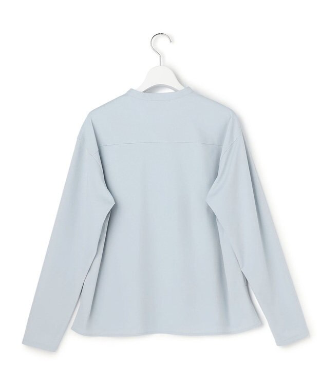 ICB L イージージョーゼット ピンタックカットソー サックスグレー