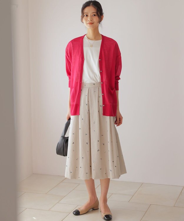 組曲 S GIZAコットンドルマンスリーブ Tシャツ アイボリー系