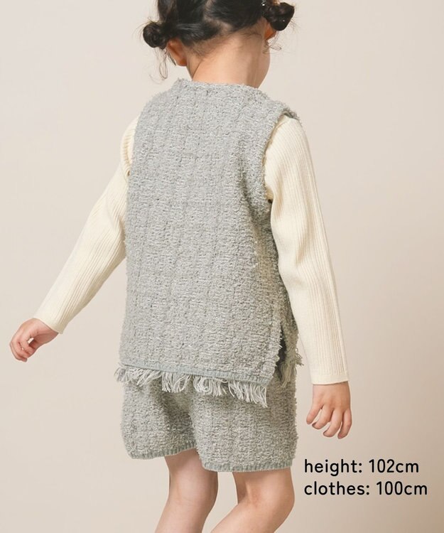 ami amie ツイード風ニットショートパンツ85cm～130cm グレー