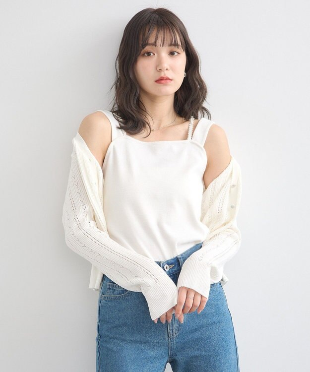 earth music&ecology ホルターレースキャミソール Ivory