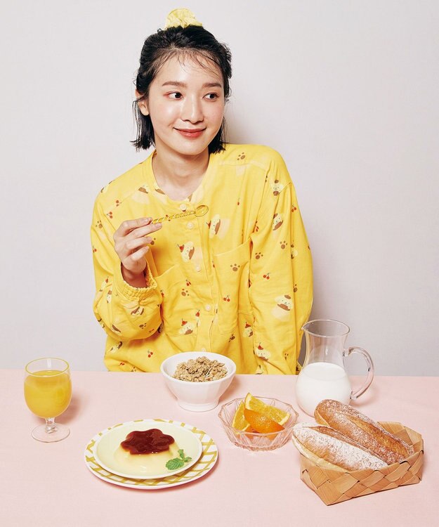 ワコール／睡眠科学 パジャマ 長袖 長ズボン 綿100%(本体) 寝返りしやすい 【睡眠科学×サンリオキャラクターズ】 レディース YDX651 睡眠科学／ワコール イエロー