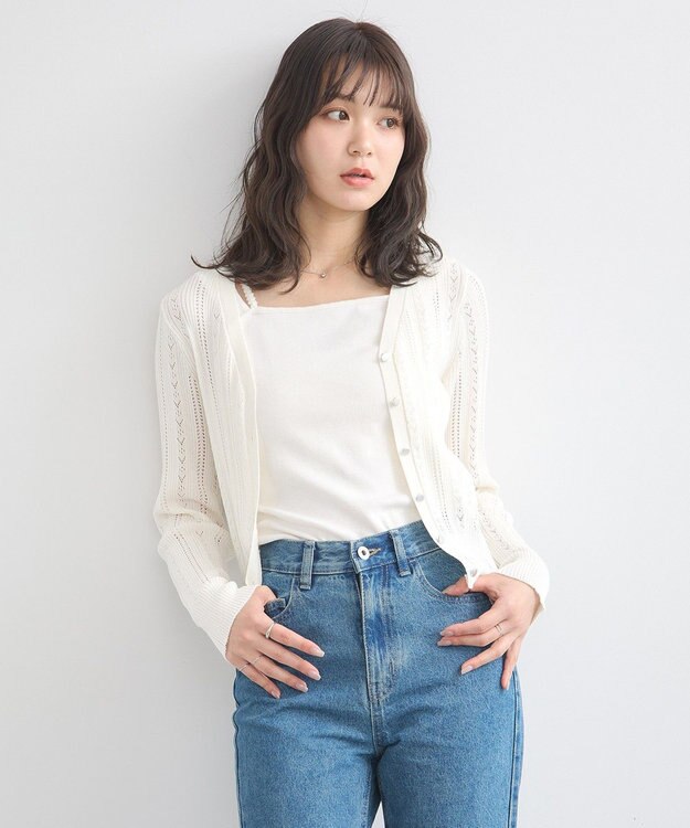 earth music&ecology ホルターレースキャミソール Ivory