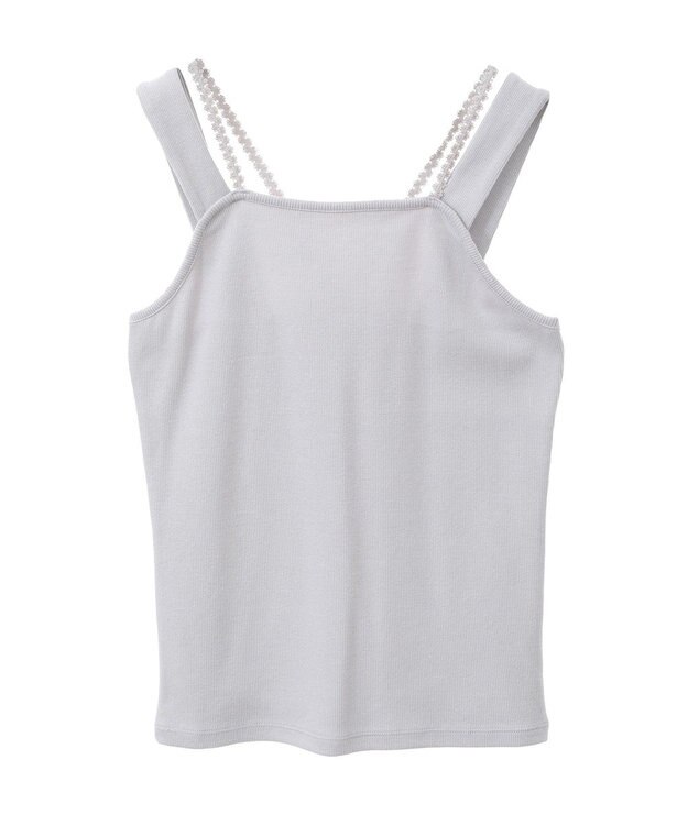 earth music&ecology ホルターレースキャミソール Light Gray