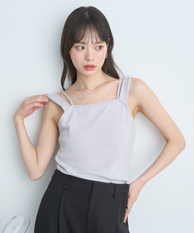 earth music&ecology ホルターレースキャミソール Light Gray