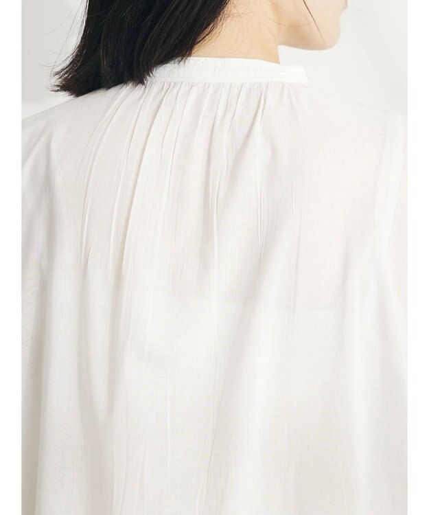 CRAFT STANDARD BOUTIQUE インド綿混レース使いワンピース Off White