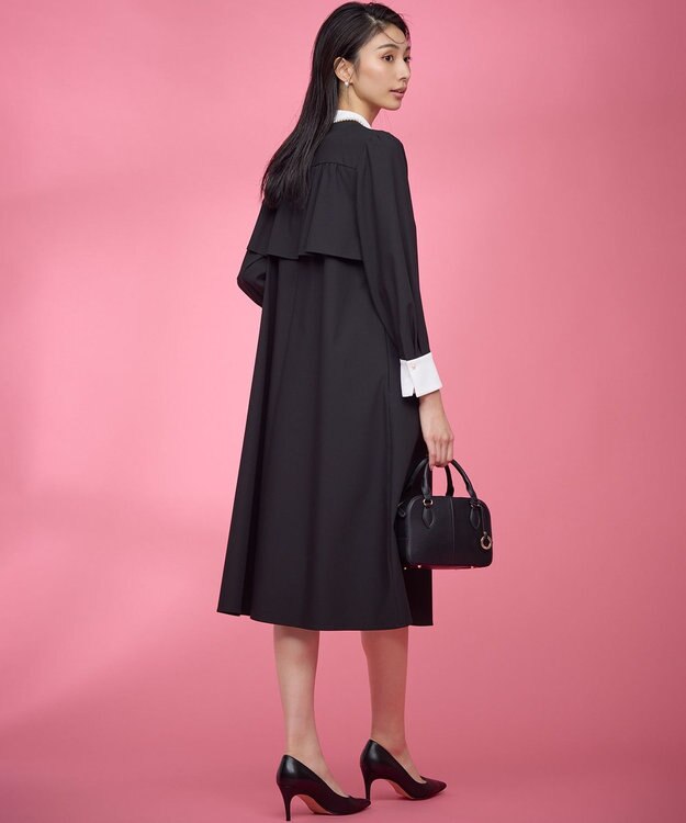 組曲 S 【KUMIKYOKU NAVY】ウーステッドライククロス シャツワンピース ブラック系