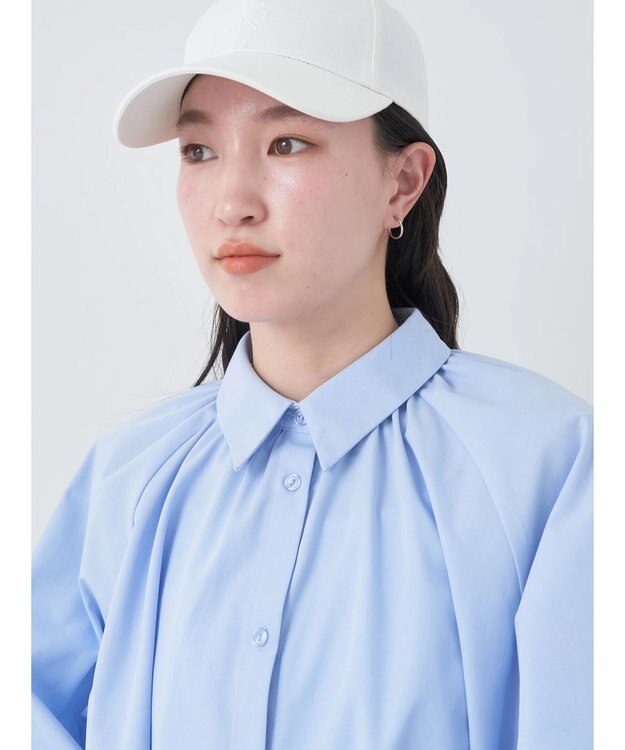 earth music&ecology パフスリーブチュニックブラウス Sax