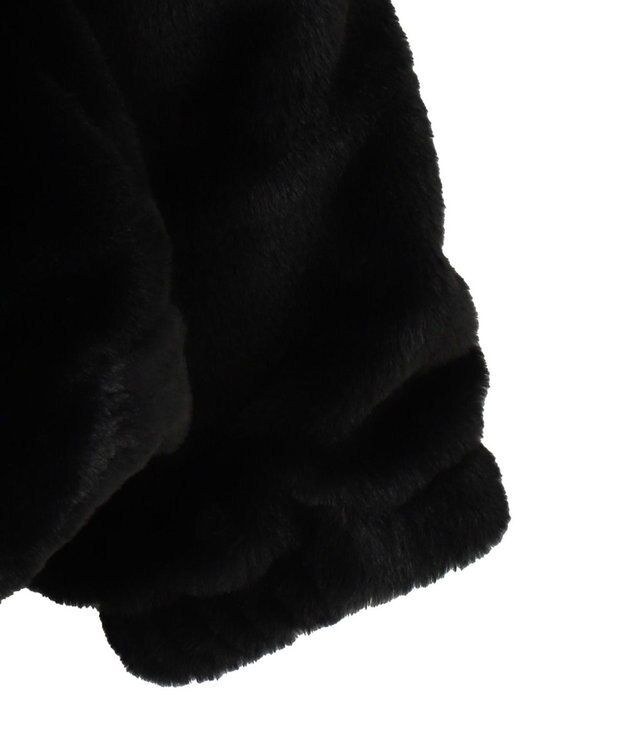 WEGO ファーフードグラフィックブルゾン ブラック