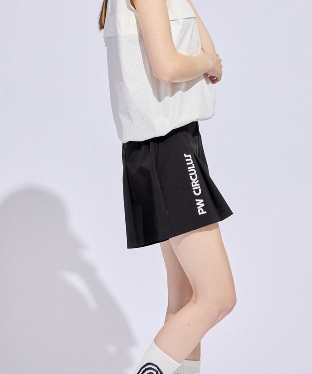 PW CIRCULUS 【WOMEN】ボックスプリーツショーツ ゴルフウェア レディース ブラック系