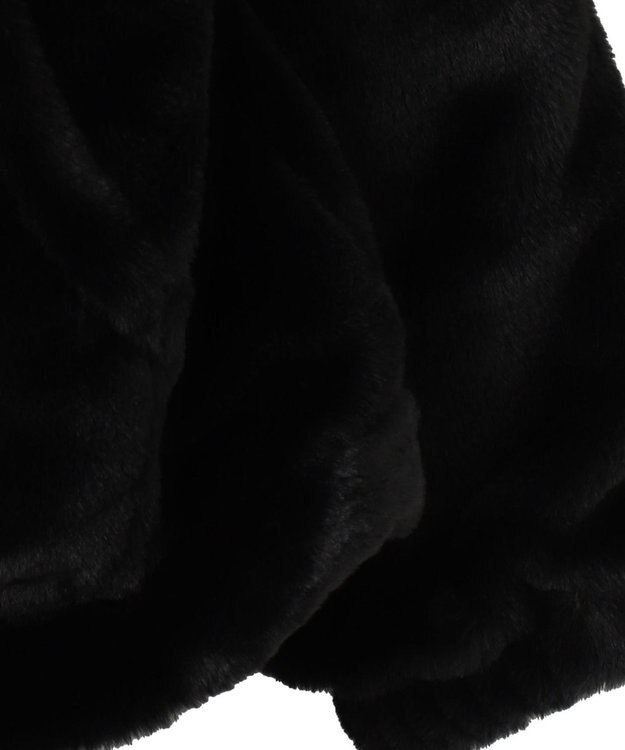 WEGO ファーフードグラフィックブルゾン ブラック