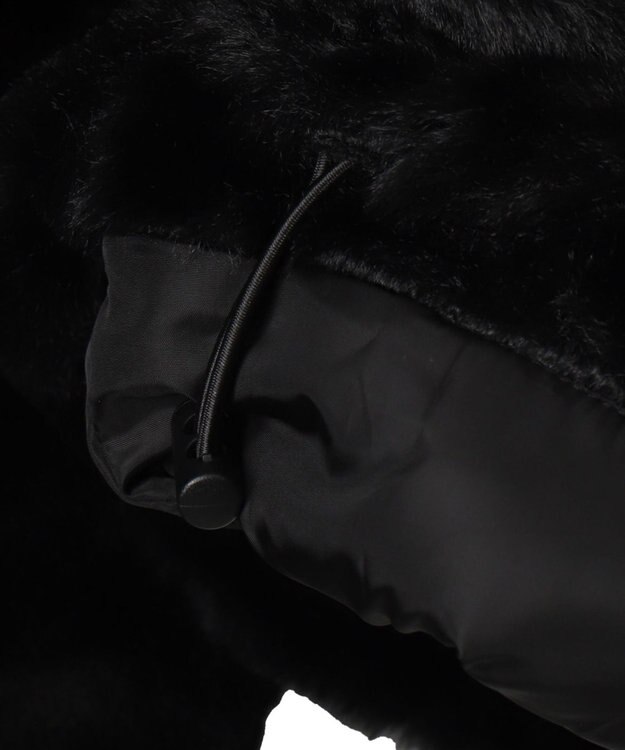 WEGO ファーフードグラフィックブルゾン ブラック