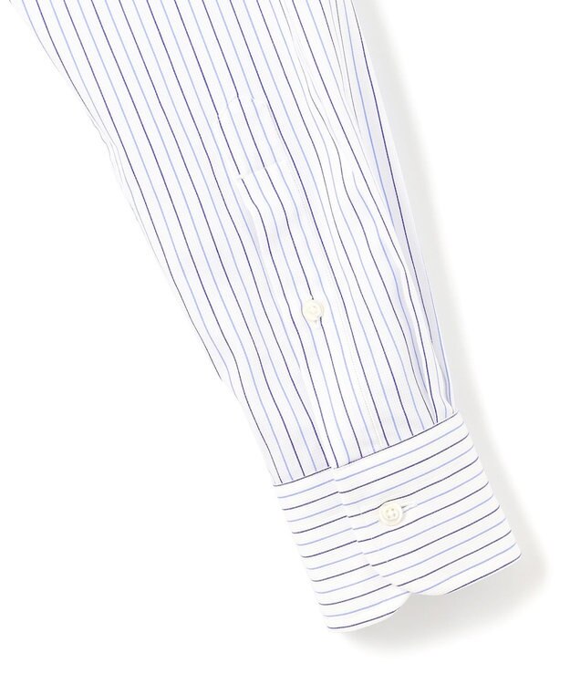 J.PRESS MEN 【PREMIUM PLEATS / 形態安定】スーピマコットンパナマストライプ ドレスシャツ / B.D. サックスブルー系1