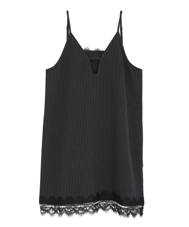 Green Parks ２ＷＡＹレース×ピンストライプキャミソールワンピース Dark Navy