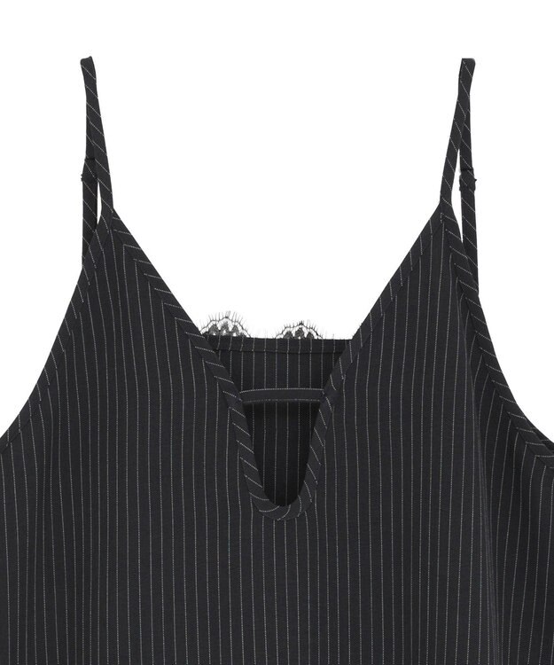 Green Parks ２ＷＡＹレース×ピンストライプキャミソールワンピース Dark Navy