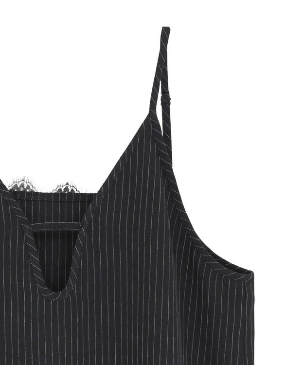 Green Parks ２ＷＡＹレース×ピンストライプキャミソールワンピース Dark Navy