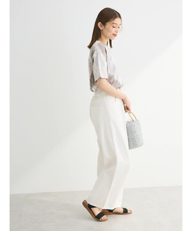 Green Parks ・ＥＬＥＮＣＡＲＥ　ＤＵＥ　ホワイトデニムタックパンツ White