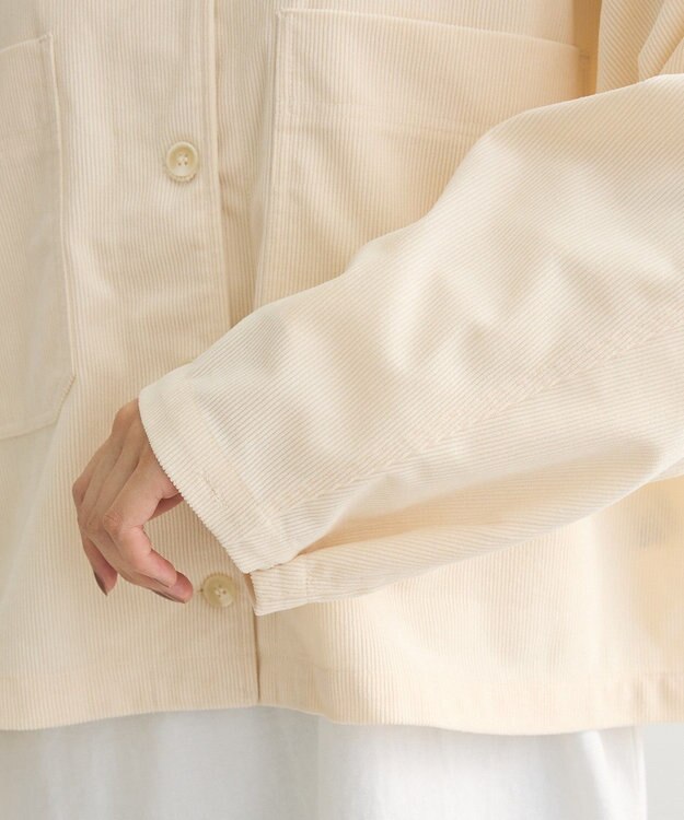 Green Parks ソフトコーデュロイショートシャツ Off White