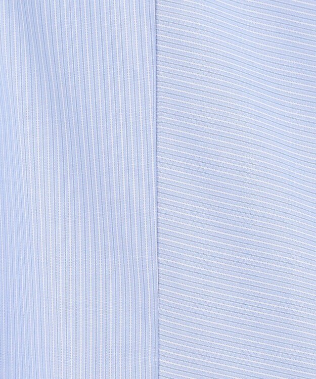 UNFILO 【新色追加】ギャザーワイドシャツ ブルーストライプ