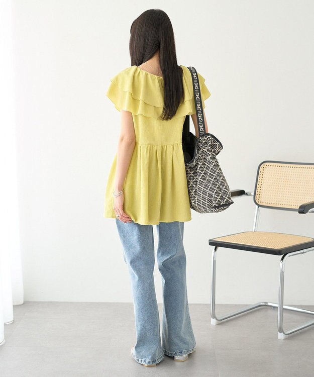 earth music&ecology ラッフルフリルワンピース Yellow