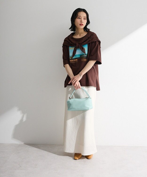 Green Parks ＳＥＴ２点フォトＴシャツ＋レーススカーフ Brown