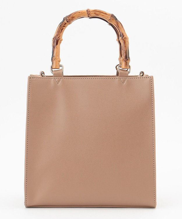 ANY SIS 【美人百花7月号掲載】2WAYバンブーライクハンドルミディ トートバッグ ナチュラル×ベージュ