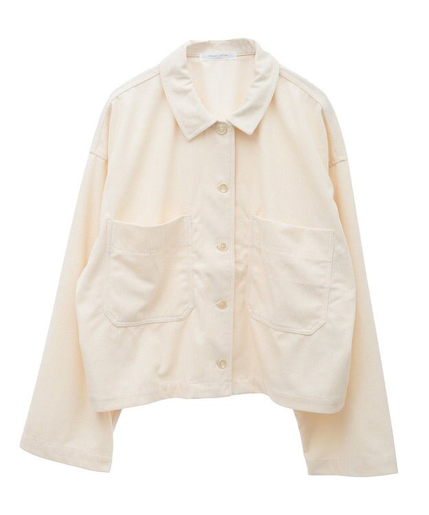 Green Parks ソフトコーデュロイショートシャツ Off White