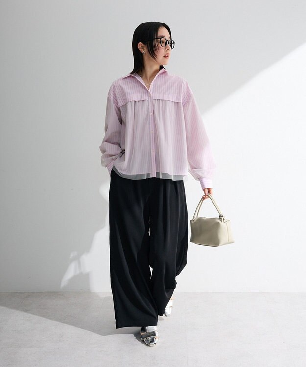 Green Parks イージーケアチュールドッキングシャツ Pink