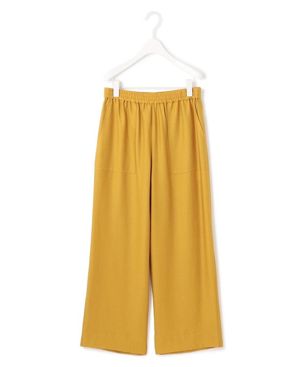 ICB 【人気のため新色追加・接触冷感・洗える】 ワッシャーツイル ワイドストレートパンツ マスタード系