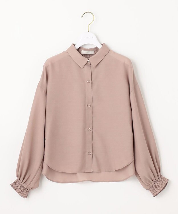 ANY SIS 【美人百花6月号掲載】2SETシアーシャツ×ワンピース セット モカピンク×モカピンク