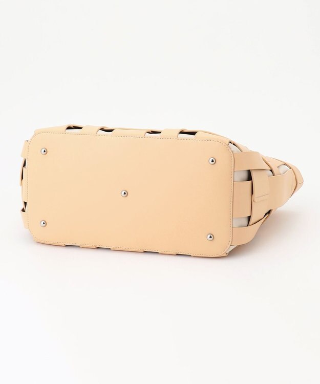 Y'SACCS 【リサイクルレザー】メッシュかごバッグ　large ナチュラル×アイボリー