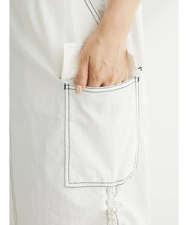 Green Parks ・ＳＵＧＡＲ　ＳＰＯＯＮ　配色ｓｔカーゴスカート Ivory