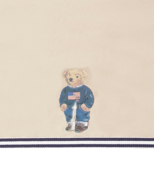 MOONBAT 【WEB限定/遮光率100%/遮熱/UV】POLO RALPH LAUREN（ポロ ラルフローレン）晴雨兼用日傘 ワンポイント ポロベア 折りたたみ傘 ポーチタイプ ベージュ