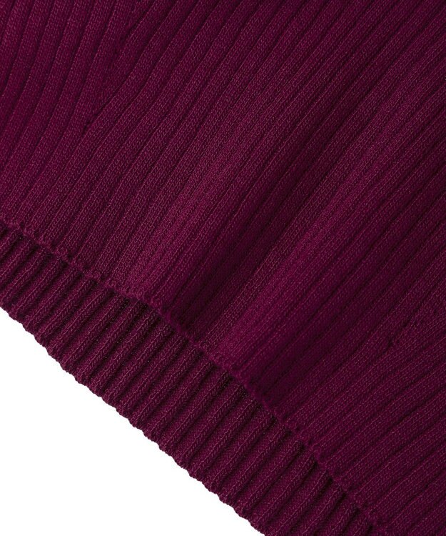 earth music&ecology ランダムリブボトルネックノースリーブニット Bordeaux