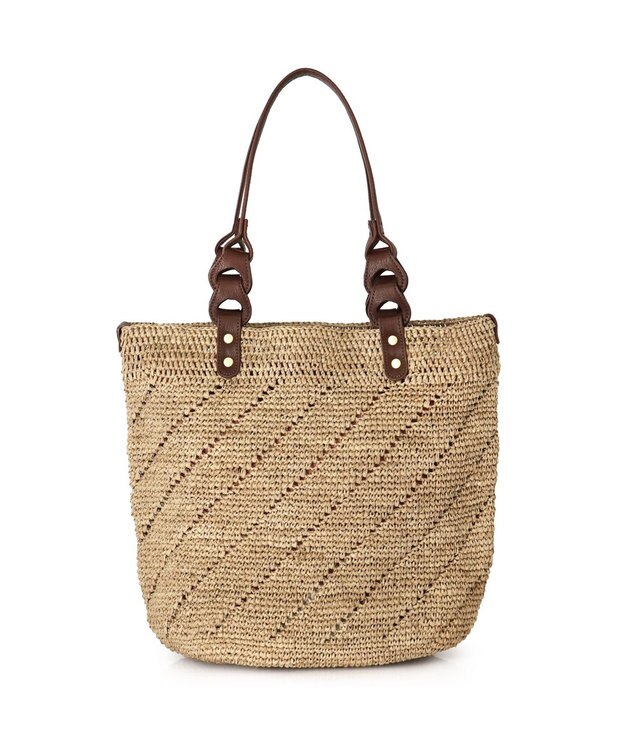 IBIZA ラフィア　セミショルダーバッグ 濃茶